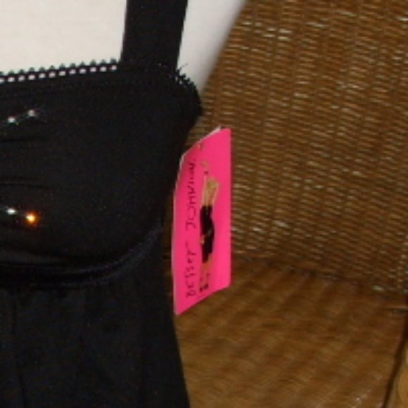 Betsey Johnson Swim Tankini Top Black XS-S S2012 NWT - Picture 7 of 10